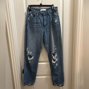 Kancan Wrene 90's Boyfriend Jeans Women's 7/27 Blue Ultra High Rise Distressed